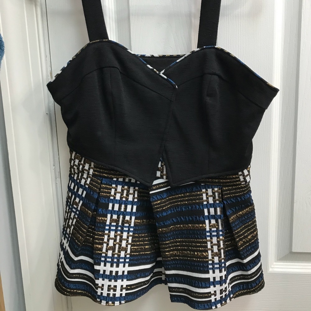 Anthropologie Never Warn Peplum Top